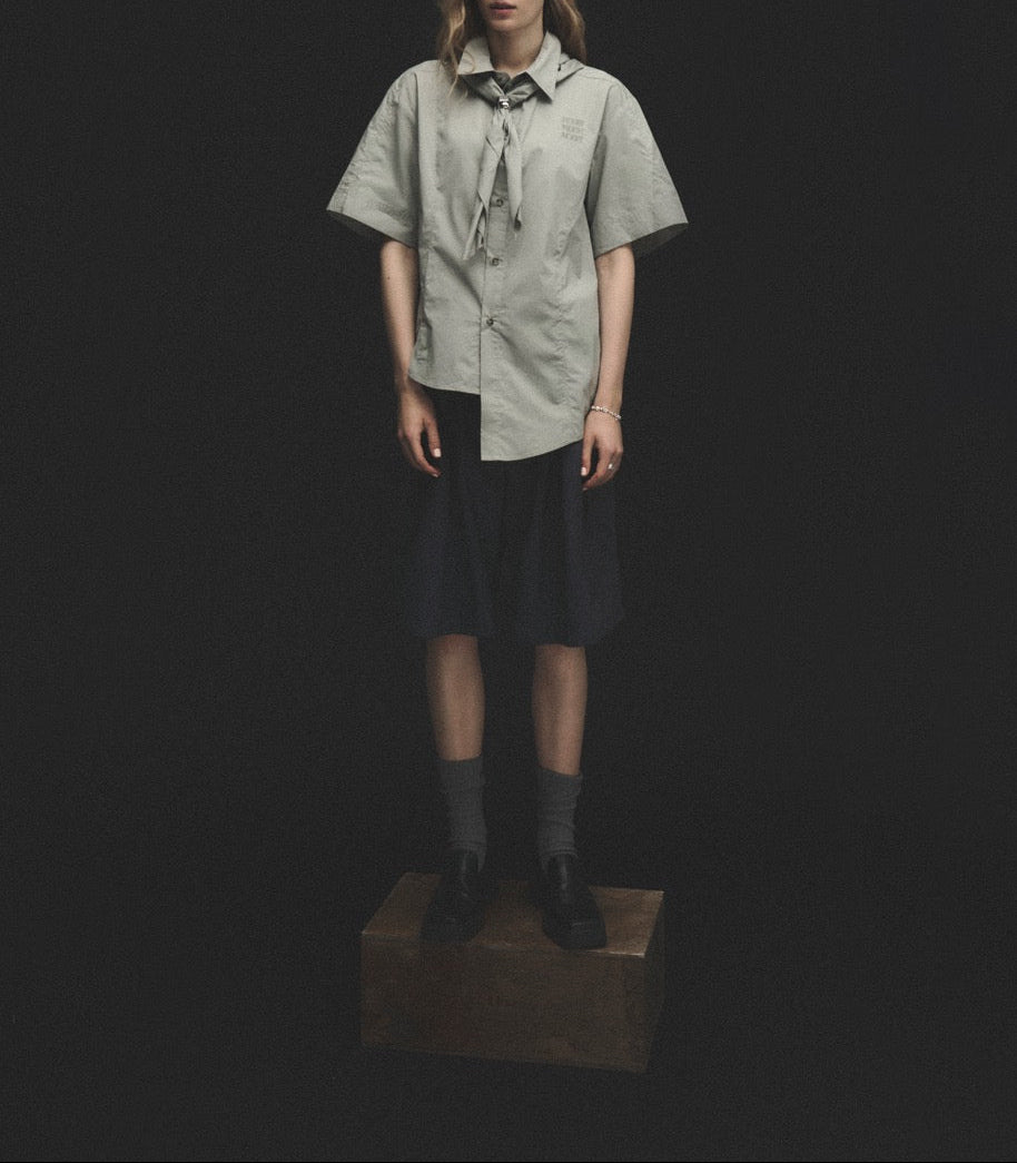 トップス archive gimic design shrts asymmetric Asymmetrical Logo Shirt