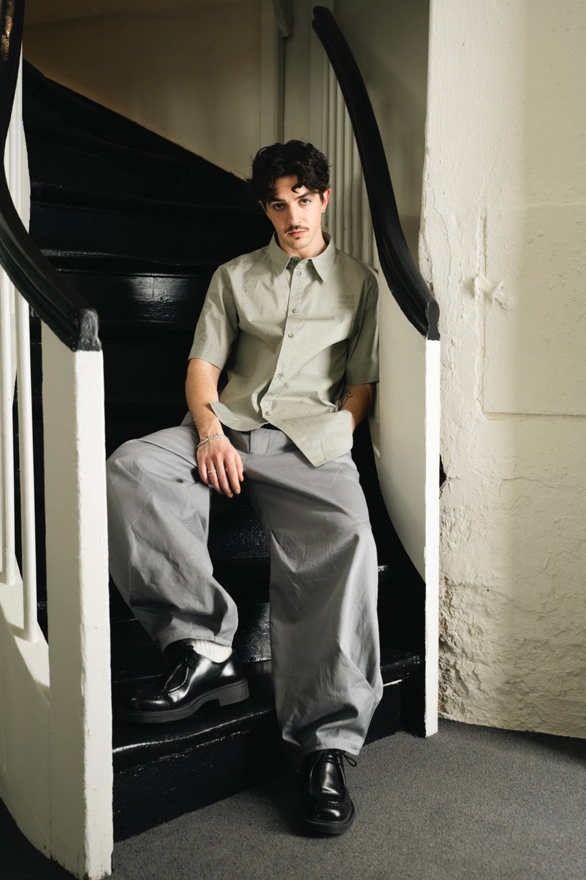トップス archive gimic design shrts asymmetric Asymmetrical Logo Shirt